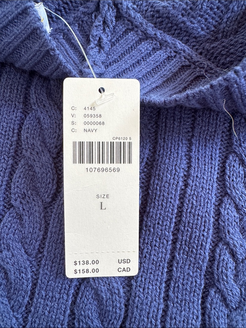 NWT navy blue Seahorse Celandine sweater from Anthropologie - large - Picture 2 of 9